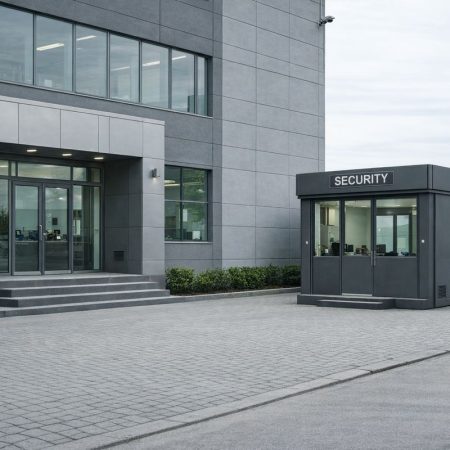 Pförtnerhäuser und Wachcontainer