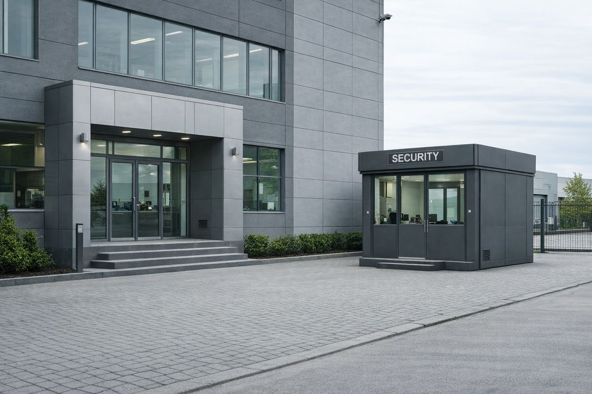 Pförtnerhäuser und Wachcontainer